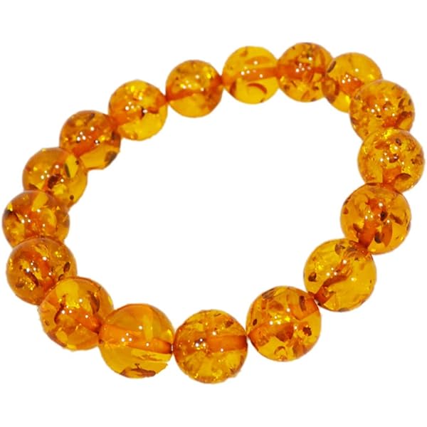 Amazon | バルティックアンバー 琥珀 ブレスレット 12mm バルト海沿岸