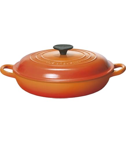 Amazon｜[ルクルーゼ] マルミット オレンジ 22cm 内側 マット