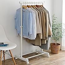 Amazon｜山善(YAMAZEN) ハンガーラック キャスター付き 縦伸縮