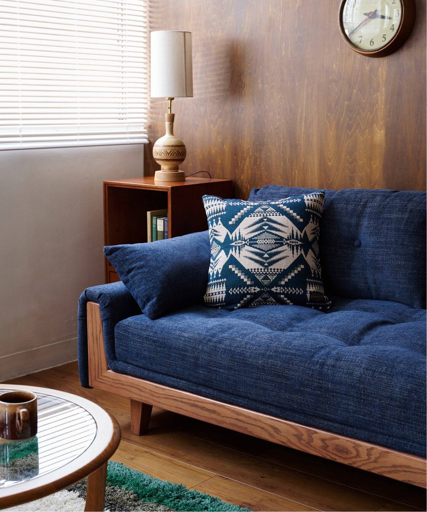 大型商品》WINDAN Feather SOFA 2nd NAVY ウィンダンフェザーソファ