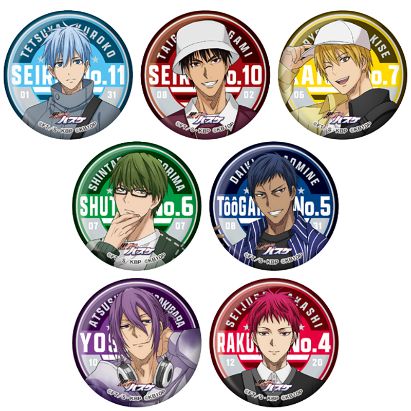 黒子のバスケ 缶バッジ（ランダム7種）【AniBOX】