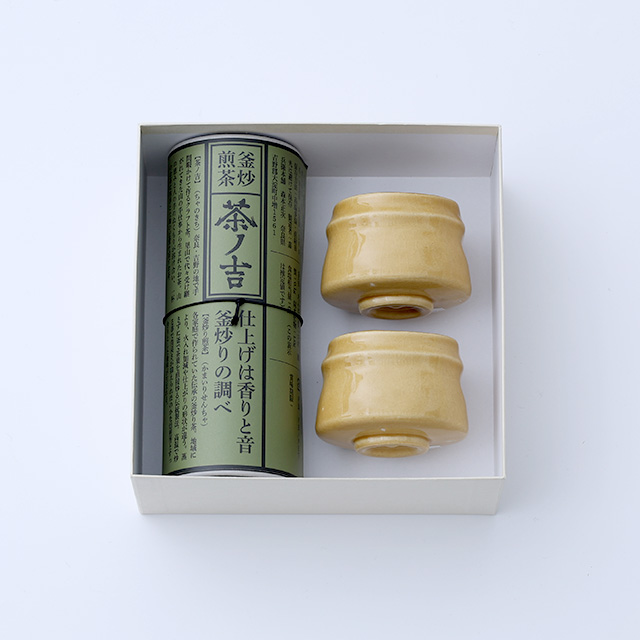 茶ノ吉 釜炒り煎茶 / ころ湯呑 瀬戸焼 口紐黄｜中川政七商店 公式サイト