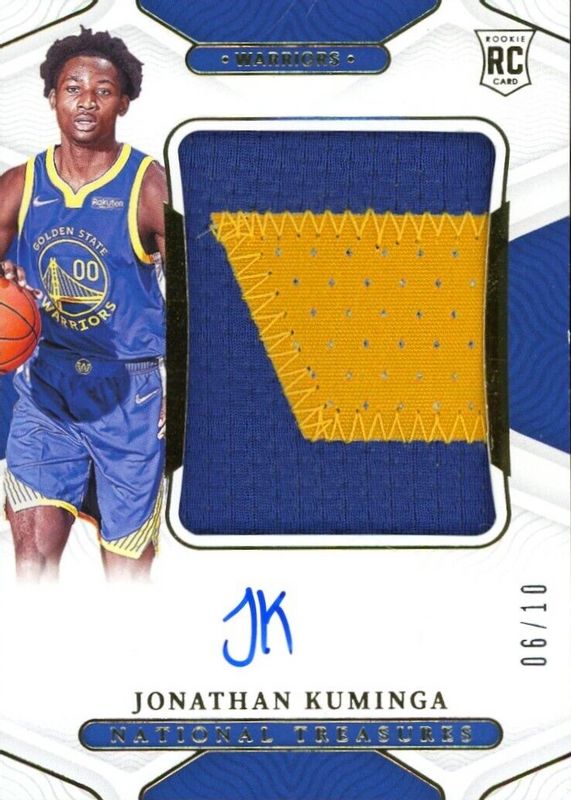 Jonathan Kuminga 2021 National Treasures #119 Rookie Patch Auto