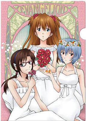 新世紀エヴァンゲリオン クリアファイル B：レイ・アスカ・マリ（お花