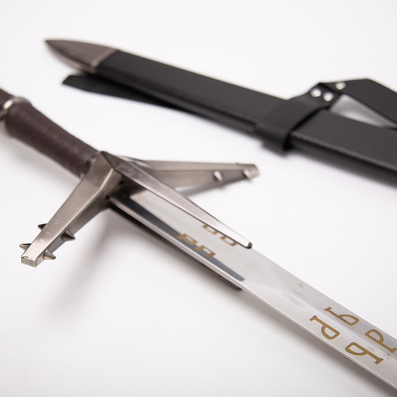 巫师3狂猎湖女剑白狼杰洛特猎魔人钢剑银剑金属1比1钢武器未开刃值得买