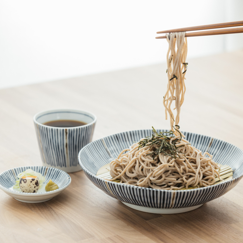 染十草 ざるそばセット 4人分 そば皿 そば猪口 薬味皿 竹すのこ 各4個