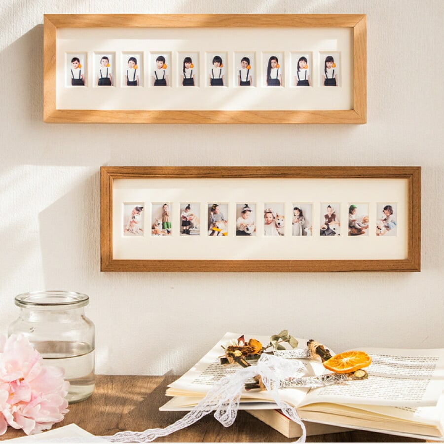 写真立て 木製フォトフレーム 10枚 家族 友人 孫 ペット フレーム