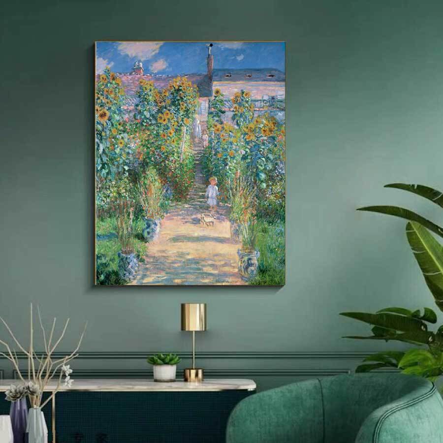 クロード モネ ヴェトゥイユのモネの庭 パネル 40cm×50cm 名画 絵画