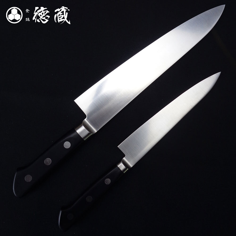 徳蔵 万能 ステンレス包丁2点セット（牛刀210mm・ペティナイフ