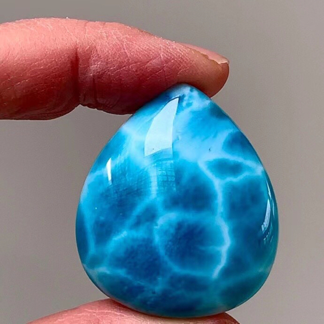 ☆ラリマー しずく型 超大粒ルース 25g(SA+)