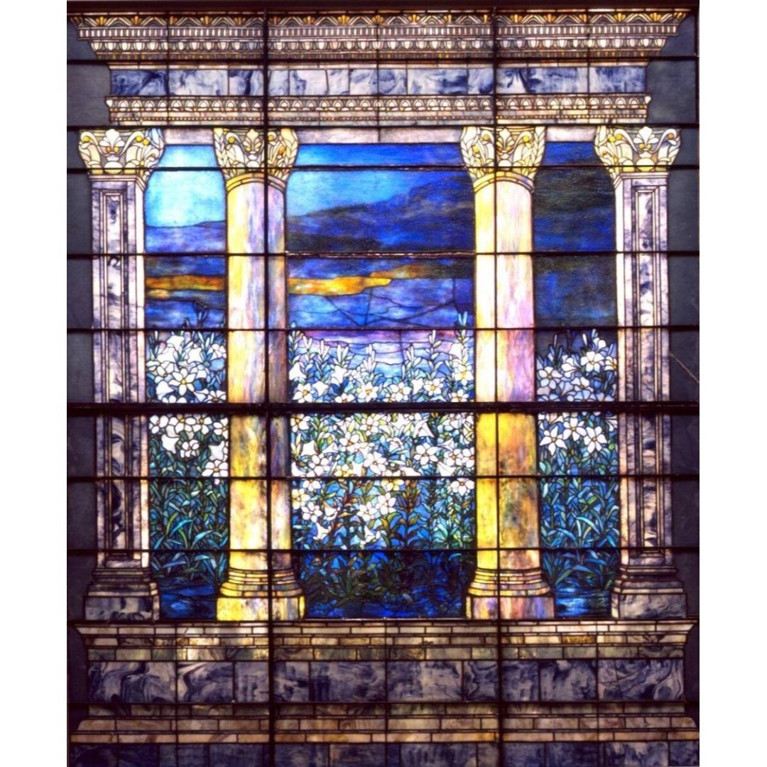 ルイス・C・ティファニー ヴィンテージ ステンドグラス 大型