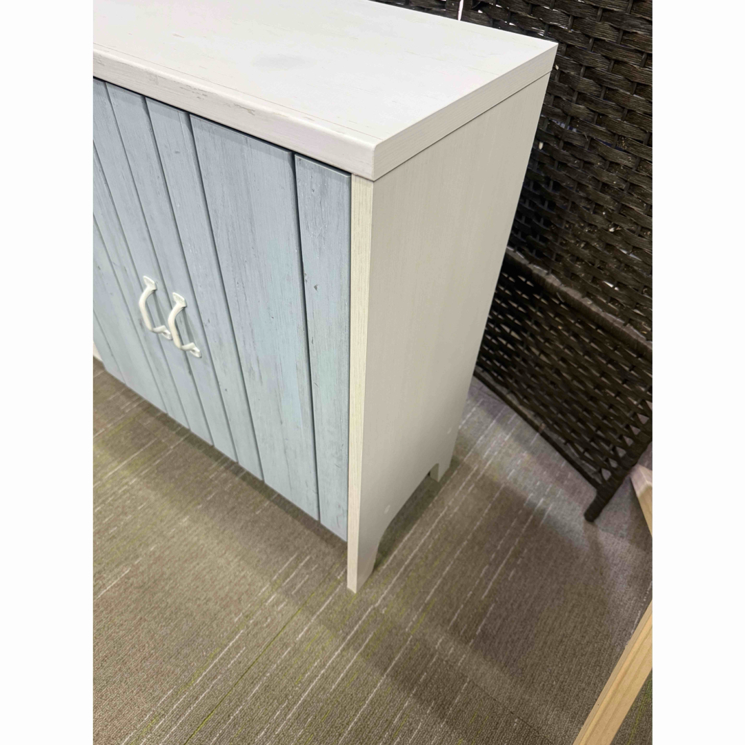 洗浄消毒作業済】ニトリ キャビネット マリーナ SEA7085DWW&BL