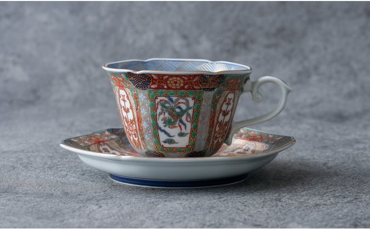 有田焼 【復刻古伊万里】 錦色絵 コーヒー カップ＆ソーサー 大慶 食器