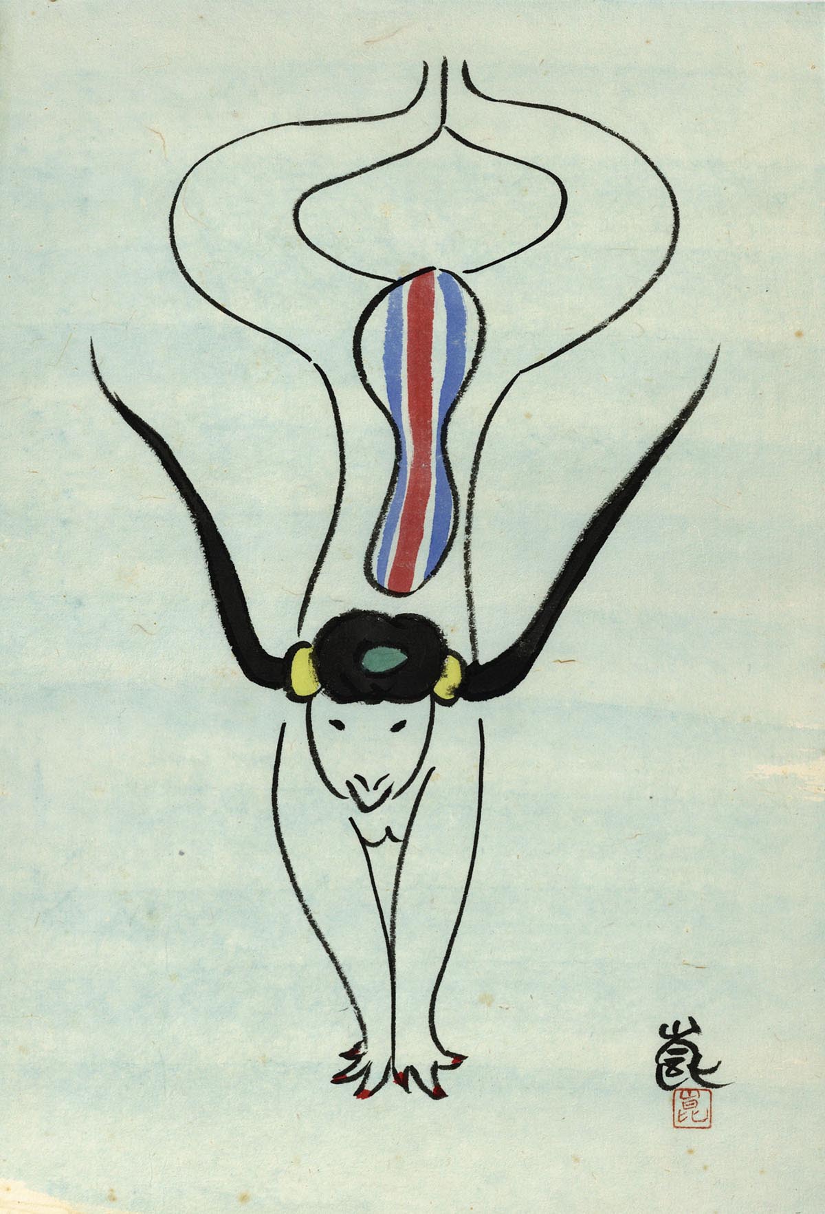 清水崑直筆カラーイラスト「女かっぱ 二十態」