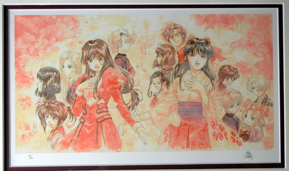 FG-0831]松原秀典 リトグラフ 「ｻｸﾗ大戦/桜花繚乱」