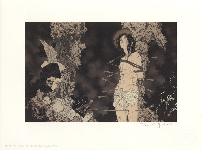 山本タカト直筆サイン入りカラー複製イラスト4枚セット[夜の秘蹟他]