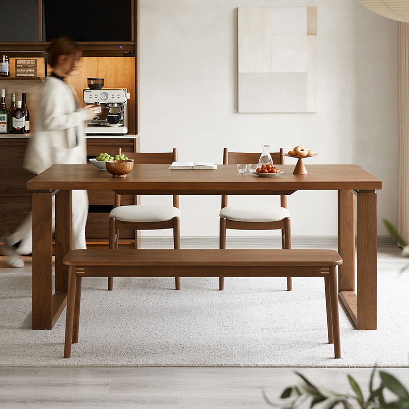 Woody Prime Walnut ナチュラル木製ダイニングテーブル