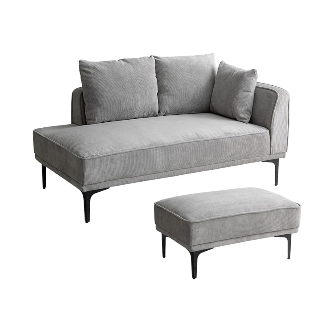 オットマン付き2人掛けカウチソファ | 柔らかい座り心地と高い