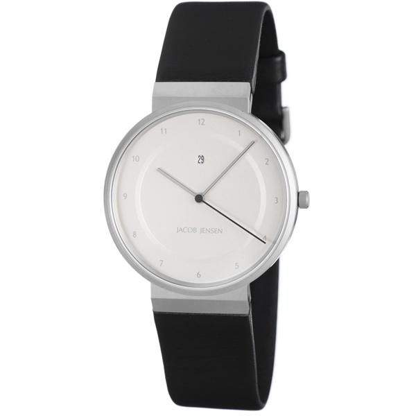 ヤコブ・イェンセン 腕時計 メンズ 861 シルバー×ブラックラバーベルト