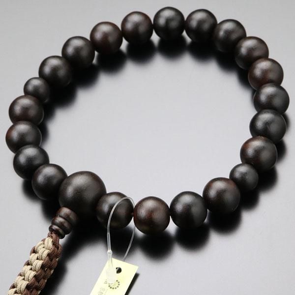 浄土真宗 数珠 男性用 縞黒檀 正絹紐房 - 数珠 京念珠 専門店 念珠