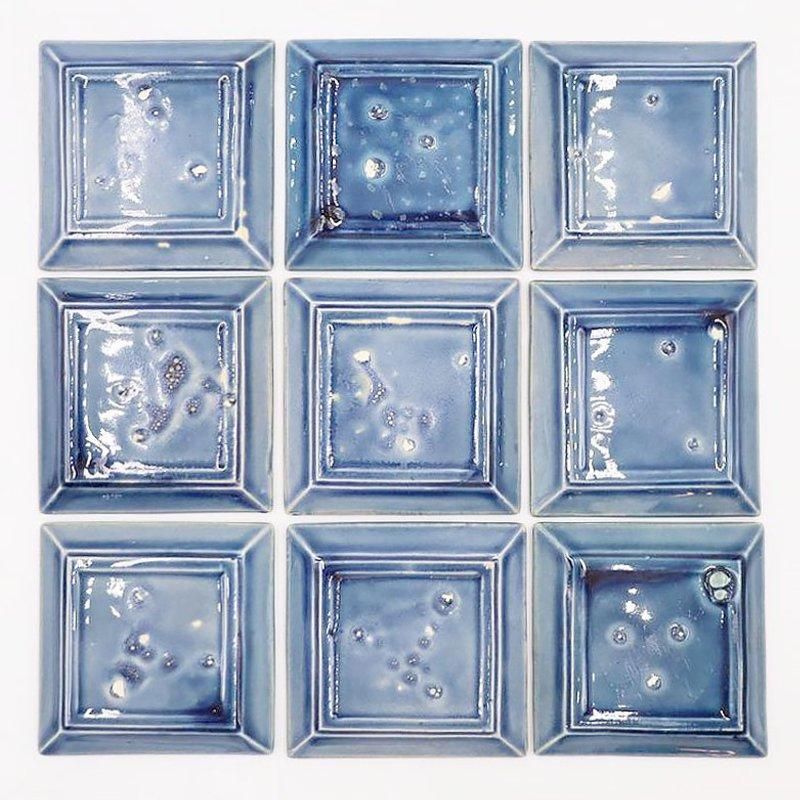 淡路民平焼 青緑釉 手塩皿｜アンティーク 和食器｜サイズ 9×9×1.5