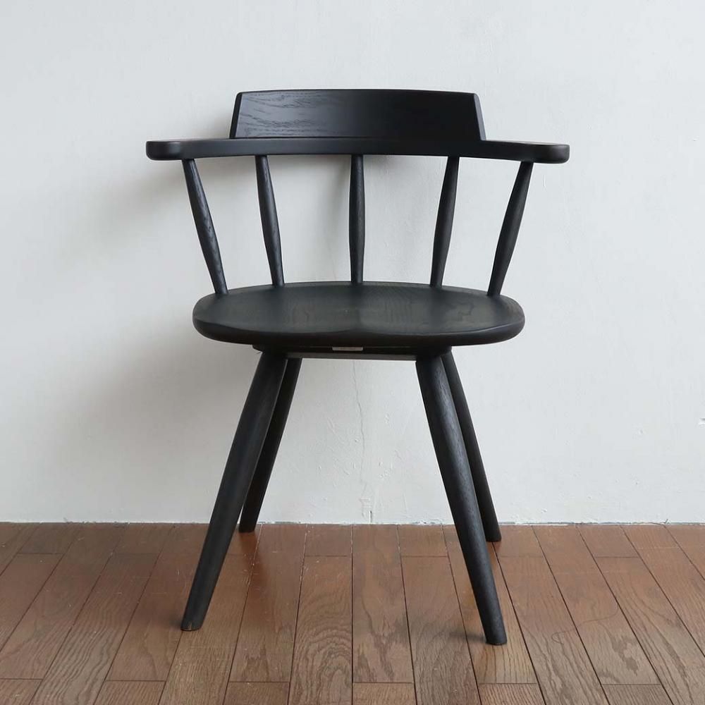 アームチェア(回転)/DC341/ナガノインテリア/ブラック塗装｜三島家具