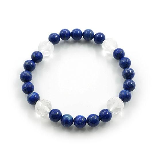 四神水晶（素彫）ブレスレット ラピスラズリ 青龍 白虎 玄武 朱雀 四神