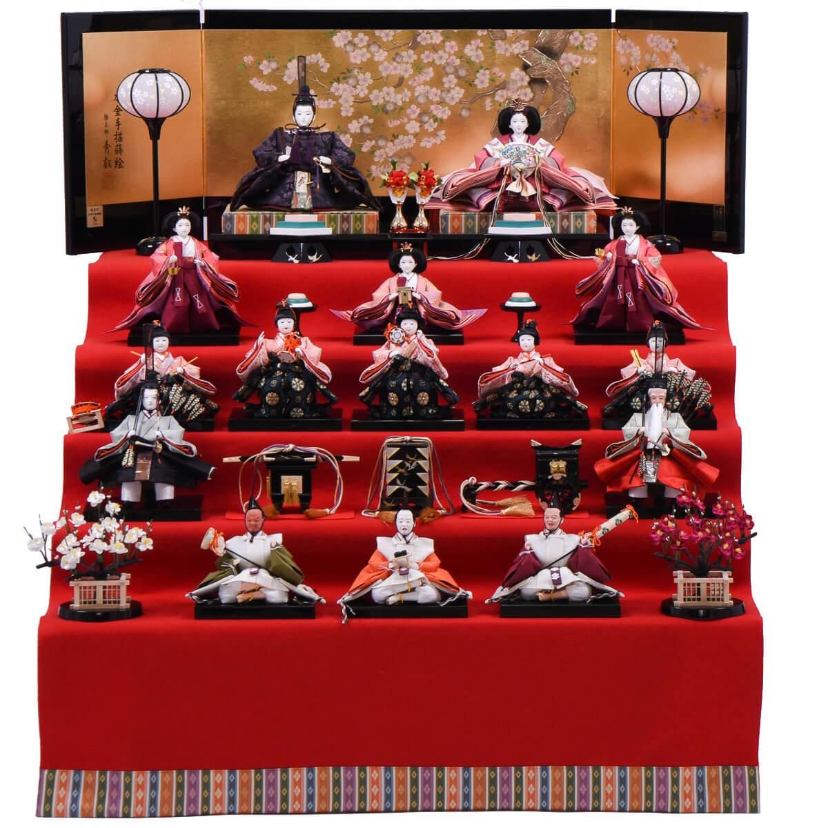 雛人形 大三五親王 有職正絹 15人飾り 五段飾り