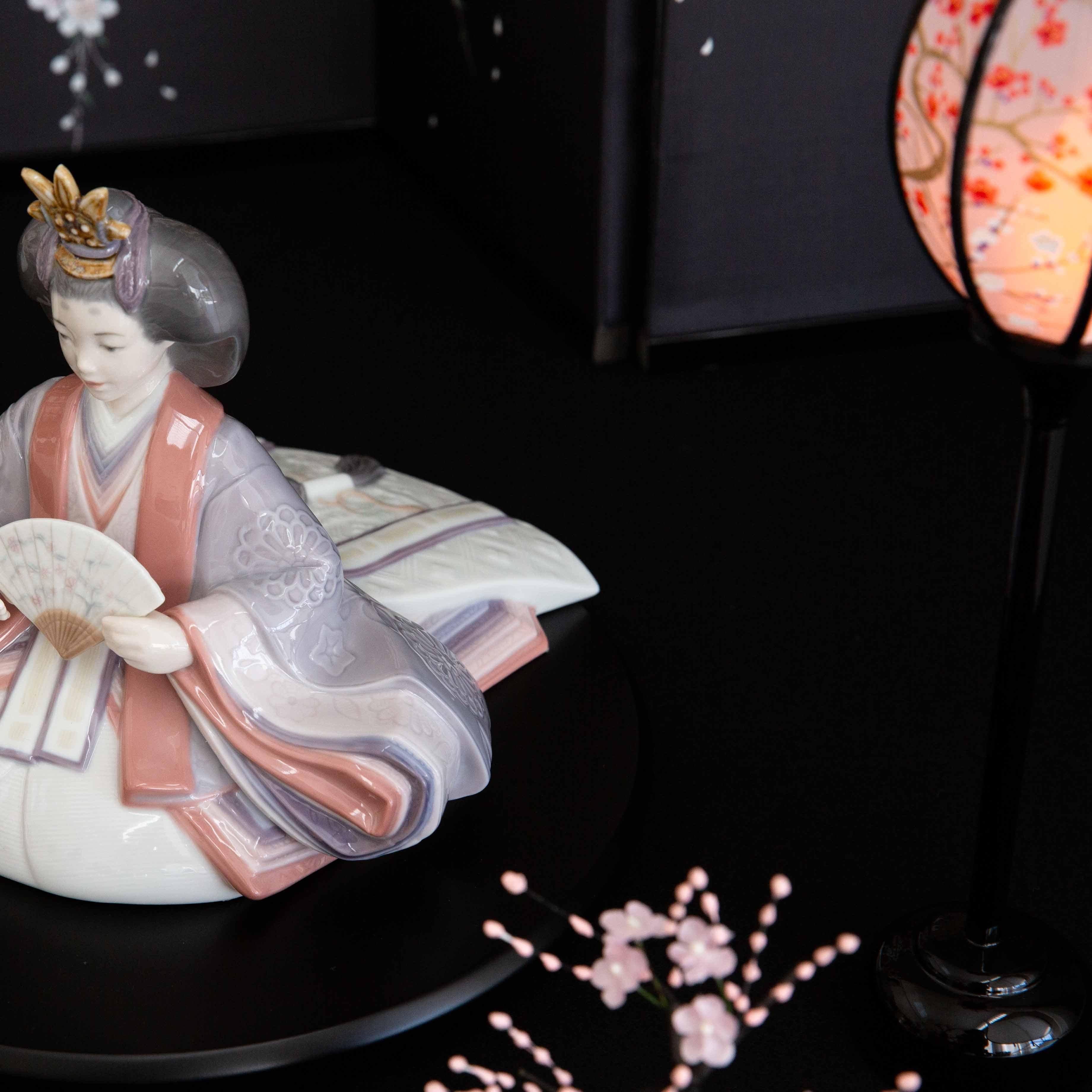 LLADRO リヤドロ ひな人形 | 磁器 月夜桜屏風 - 雛人形・五月人形