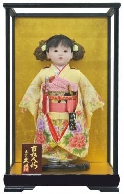 市松人形（ケース付） 愛ちゃん（つけ毛 10号） 金彩友禅 42㎝タイプ