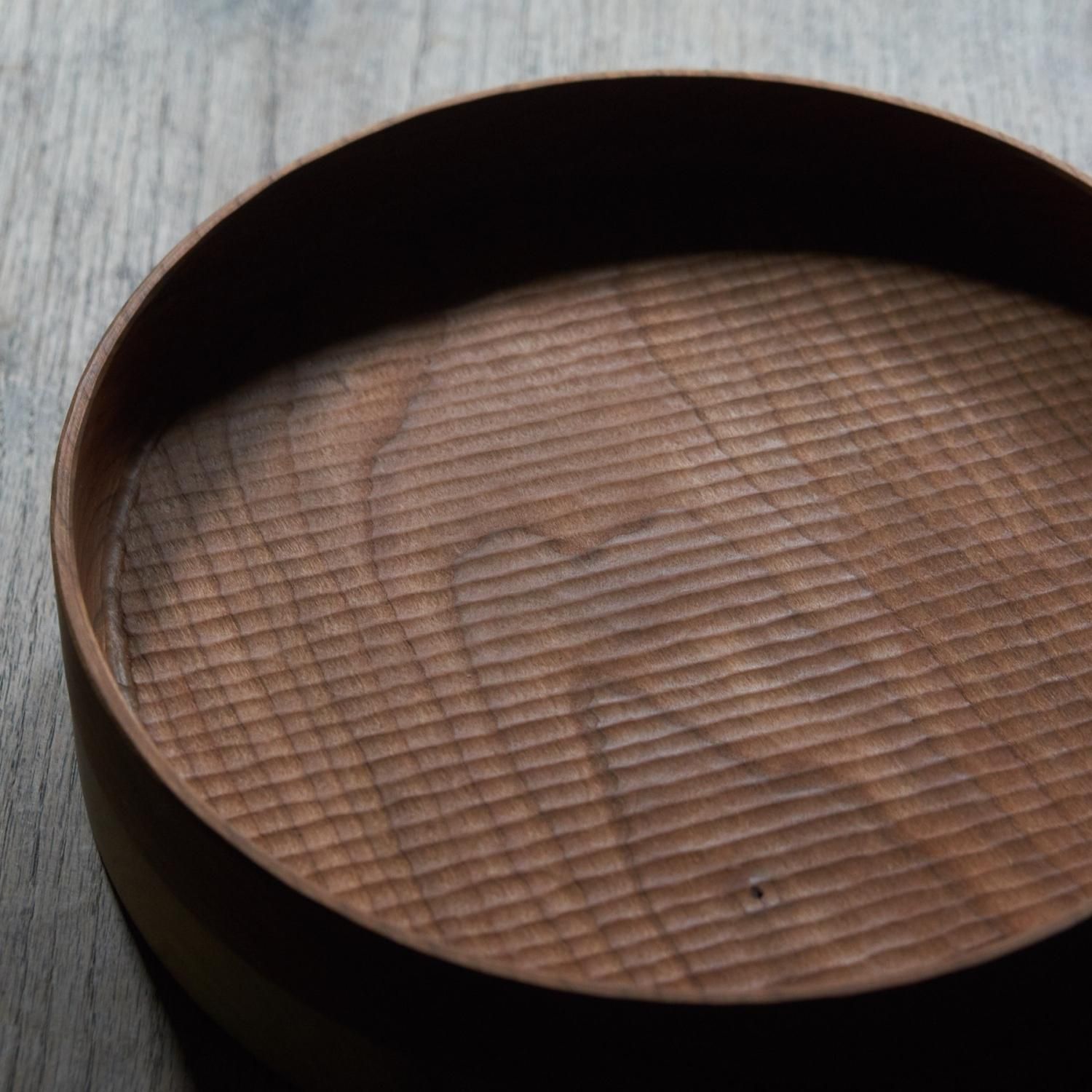 堀 宏治の深丸盆 30cm (ブラックウォルナット・サクラ・くるみ)