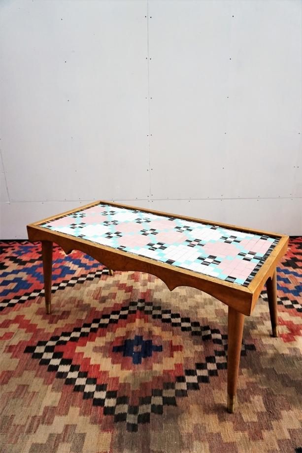1950-60's ヴィンテージ タイルトップ ローテーブル - アンティーク