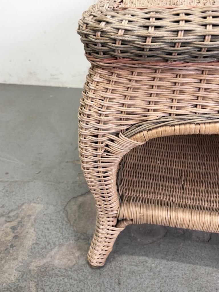 ヴィンテージ ラタン ローテーブル - アンティーク、ビンテージの