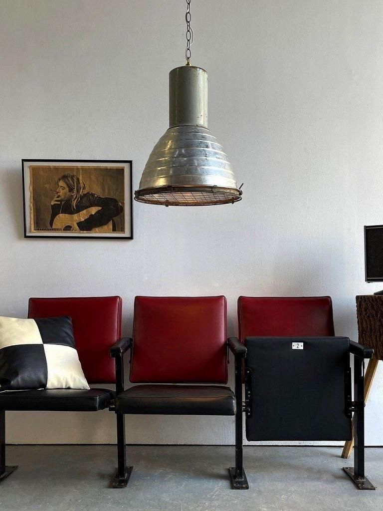 ヴィンテージ ビニールレザー 3シーター フォールディングチェア