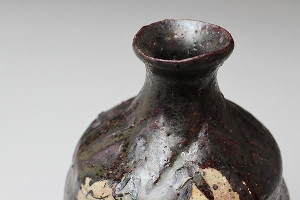 池田省吾 「 黒織部徳利 」 種子島 無比 酒器 - レトロ ＆アート空間