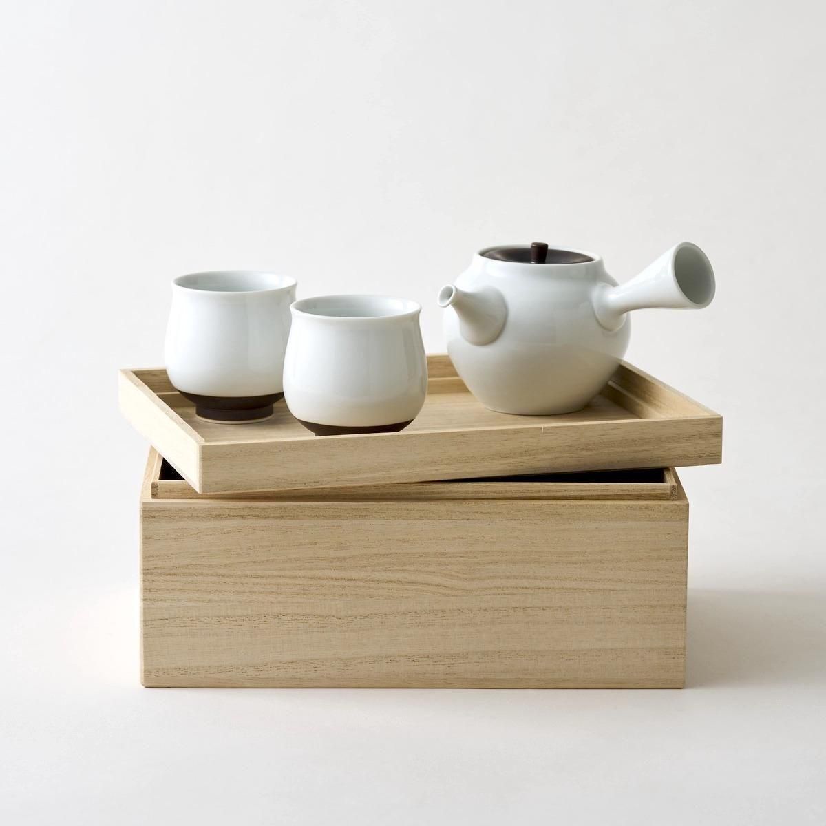 新商品】急須セット 桐箱入り 錆釉 白/茶 | 茶器 - こしらゑ by WDH