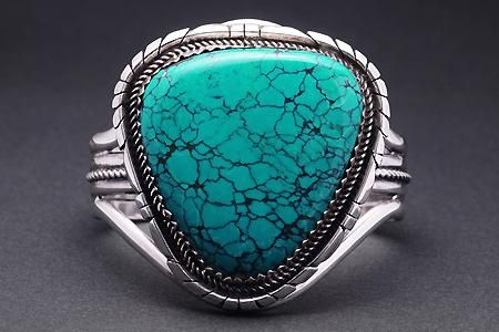 a1665 天然ビッグ ターコイズ バングル - シルバーアクセサリー専門店