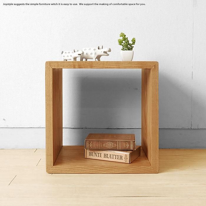 40ボックス（小）/ライト色】 タモ無垢材 オープンラック シェルフ