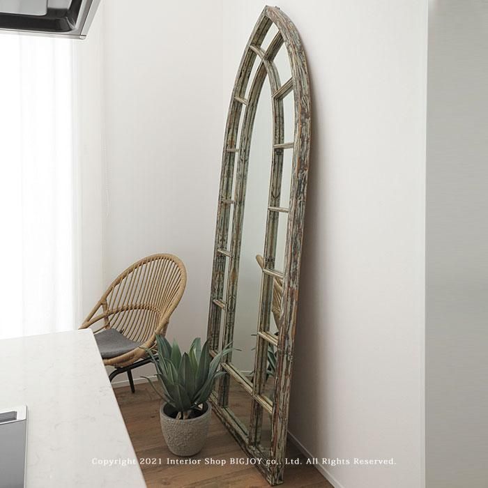 ウォールミラー 立掛けミラー 姿見 ヴィンテージ アンティーク