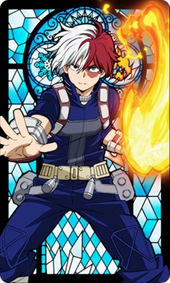 轟焦凍/ステンドグラス背景】 僕のヒーローアカデミア ステンドグラス