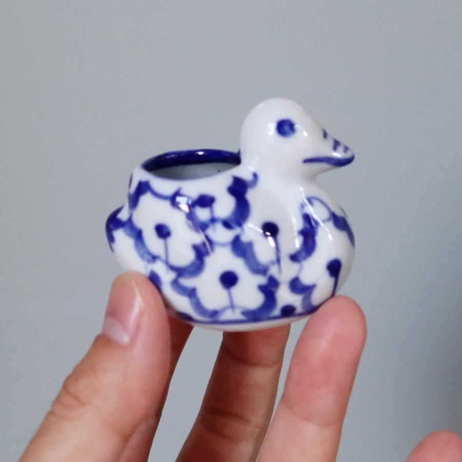 爪楊枝立て 『アヒル』（ブルー＆ホワイト／タイ） - ベトナム食器