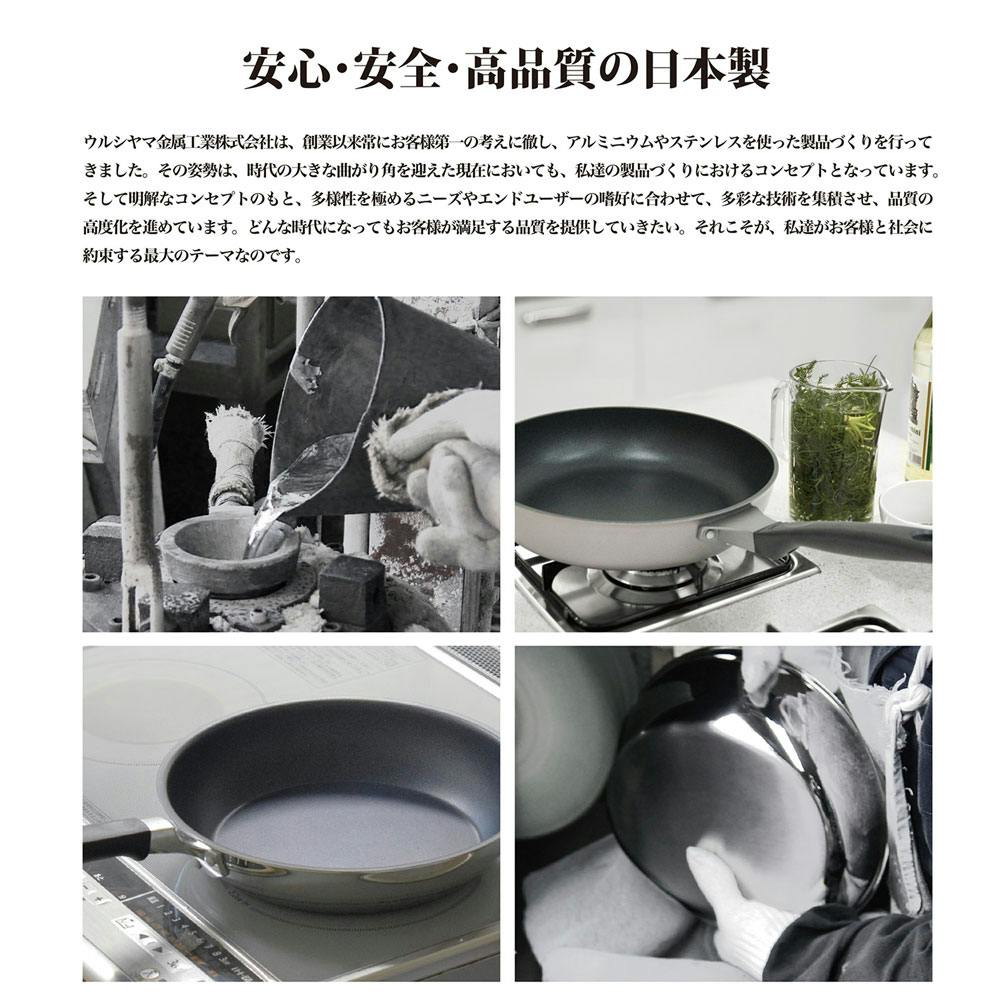 ラフィーネIH 16cm 両手鍋 フライパン セット ガラス蓋付き ガス火 IH