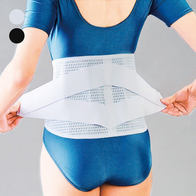 日本製 新・治療院のコルセット 【ブラック 4L】 ダブルベルト 腰を