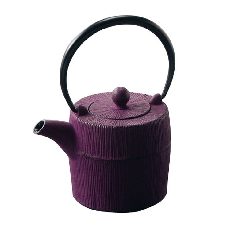 岩鋳 朝日 鉄急須 カラー 450ml 茶こし付き 藍花 南部鉄器【南部鉄瓶