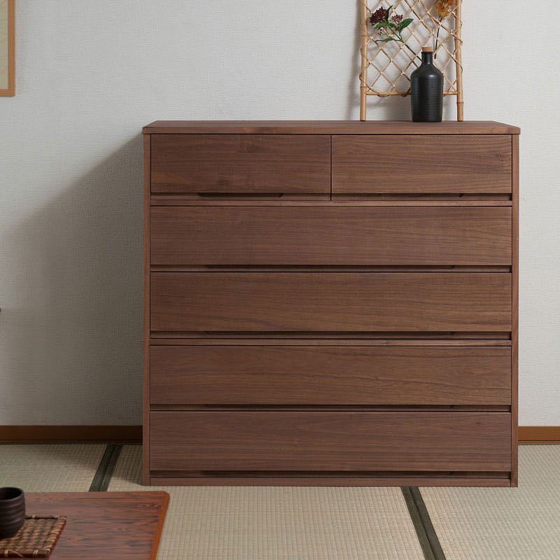 桐心】幅100.5 5段 高さ96 ブラウン 和ダンス 和タンス 和箪笥 着物用