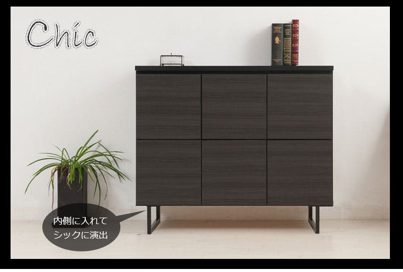 BK-club】スタイリッシュブラック スクエアキャビネット 扉タイプ 幅