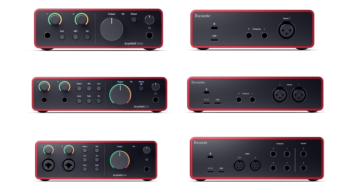 Focusrite Scarlett Gen4シリーズ | スタジオグレードのAD/DA