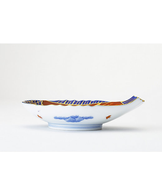 染錦手波鶴紋 魚型皿 小 | 深川製磁/フカガワセイジ | 三越伊勢丹