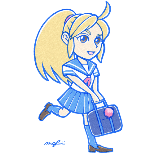 セーラー服の女子高生 38 スケッチ | イラストレーター 藤井美智子