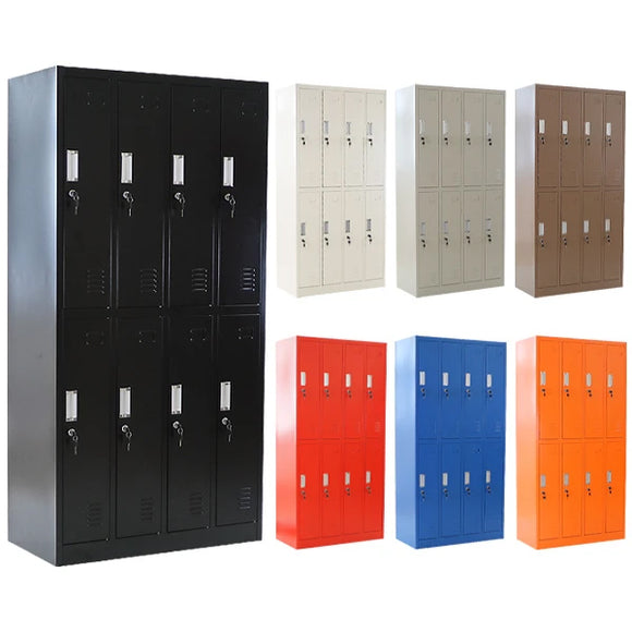 ロッカー おしゃれ スチールロッカー 8人用 選べるカラー 鍵付き